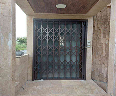 درب آکاردئونی سه گل مسی
